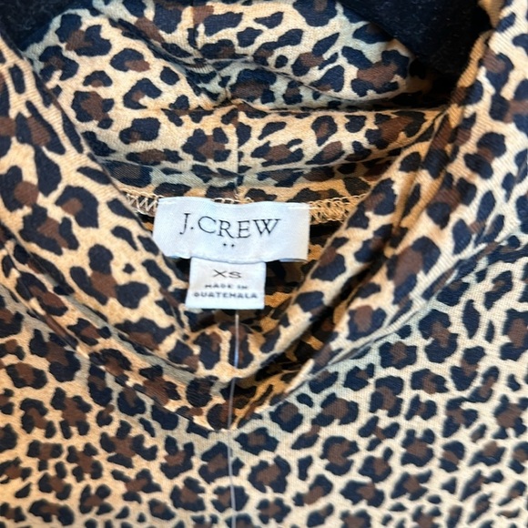 J Crew brown/black/tan leopard long sleeve turtleneck top size XS NWT​ - Picture 2 of 3
